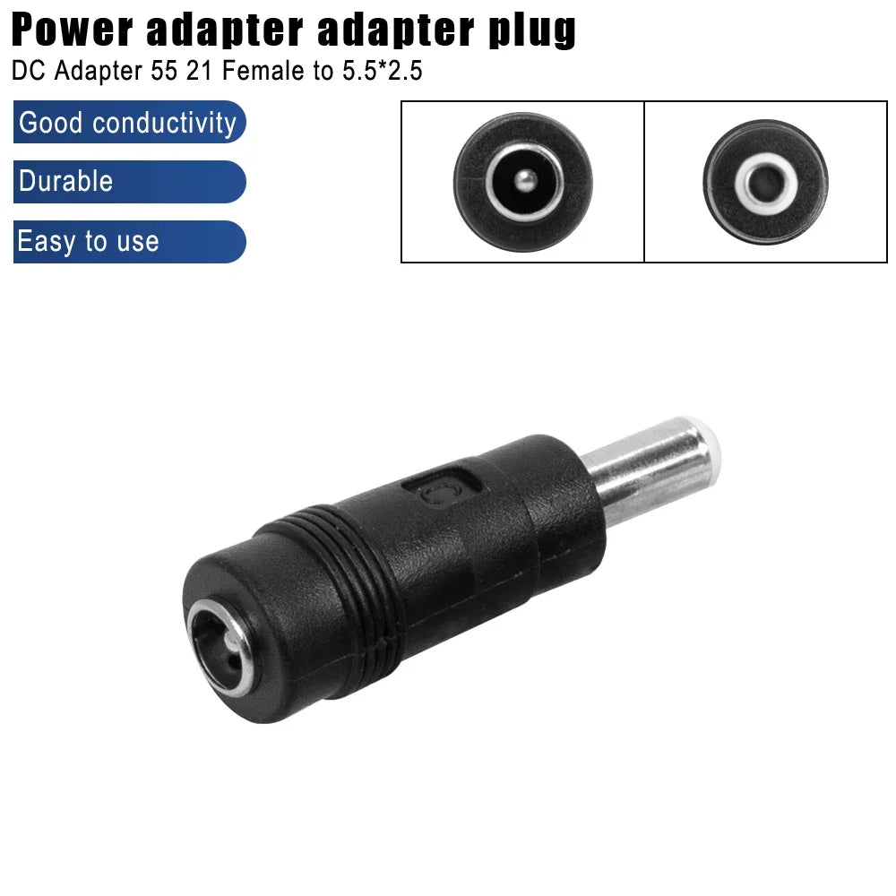 5.5 X 2.1 Mm Female To 5.5 X 2.5 Mm Male DC Power Connector Adapter Laptop 5.5*2.1 Female To Male 5.5*2.5