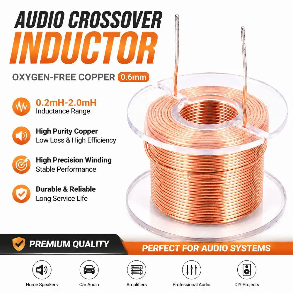 Durable 0.6mm Speaker Crossover Inductor Coil 0.2mh-2.0mh Copper Audio Inductor Coil Audio Coil