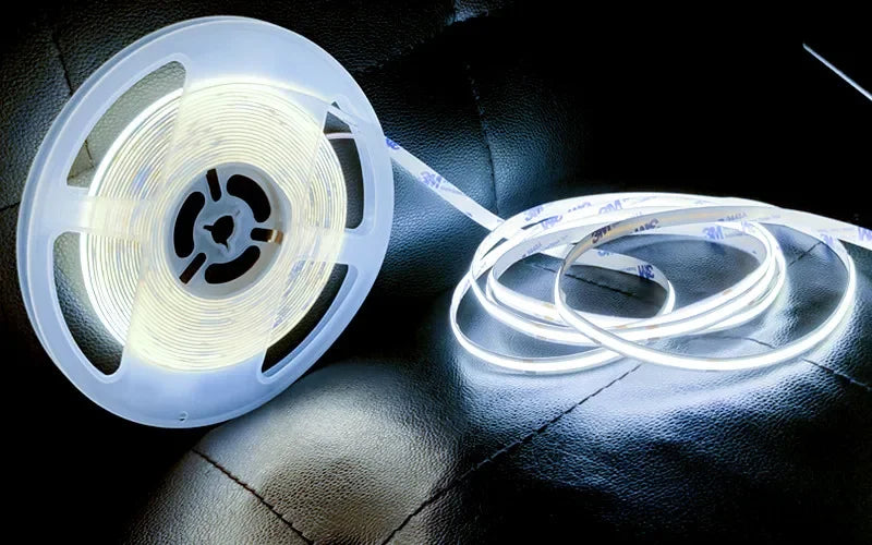 12V 24V COB LED Strip Ultra Thin 8MM Tape Light With DC Plug/ 2pin Wire Dimmable Linear Lighting High Density Lamp decoration