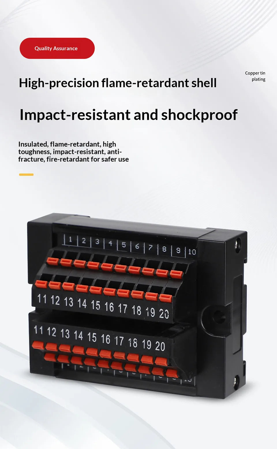 One in Multiple Out Direct Insertion Terminal Block Distribution Box DIN Rail Power Common Splitter PLC Signal Line Junction Box