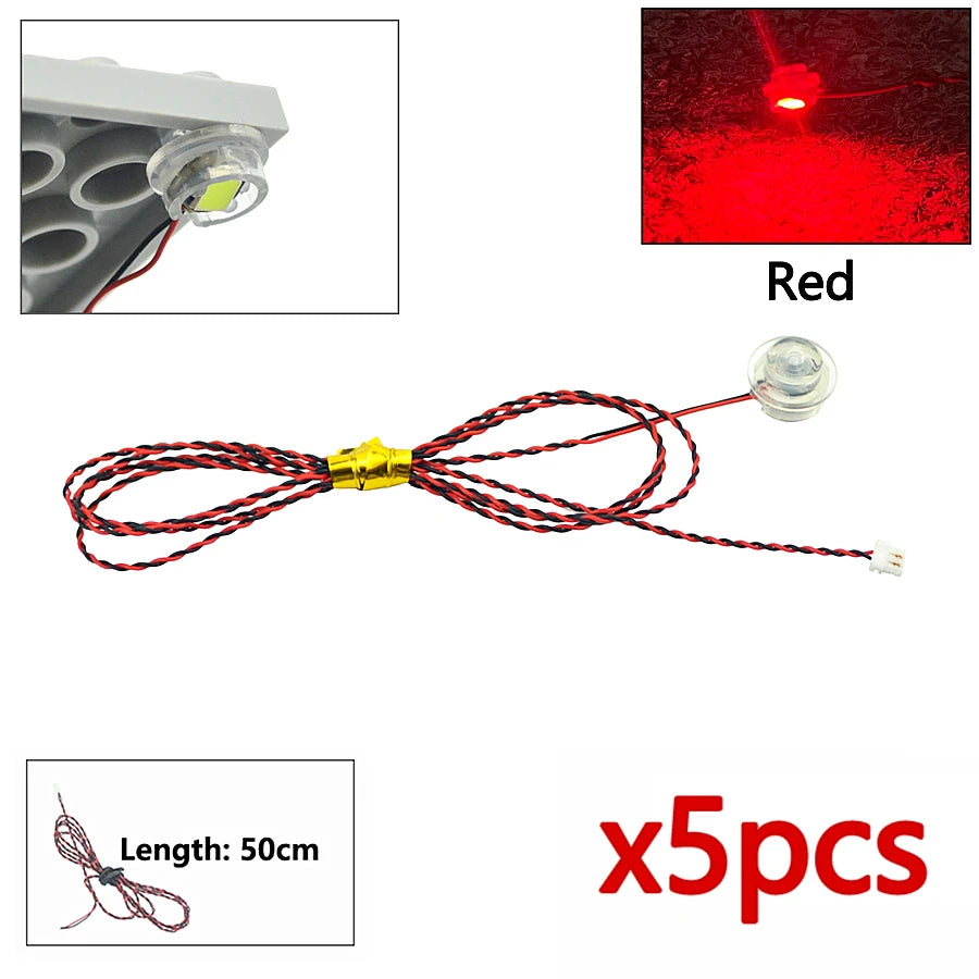 DIY 0.8mm Pin 1x1 1x2 1x4 Length 50cm SMD LED 2835  Remote Control Building Block Flash Lamp City Street Light Bricks