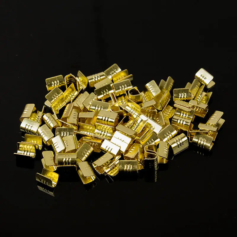 100Pcs U Shape Copper Ring Terminals Non-Insulated Car and Motorcycle Cable Wire Butt Splice Crimp Connectors Docking Terminals