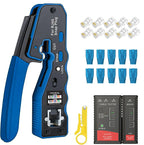 RJ45 crimping tool kit Ethernet crimper and tester for Cat5e Cat6 Cat6a 8P8C modular connectors