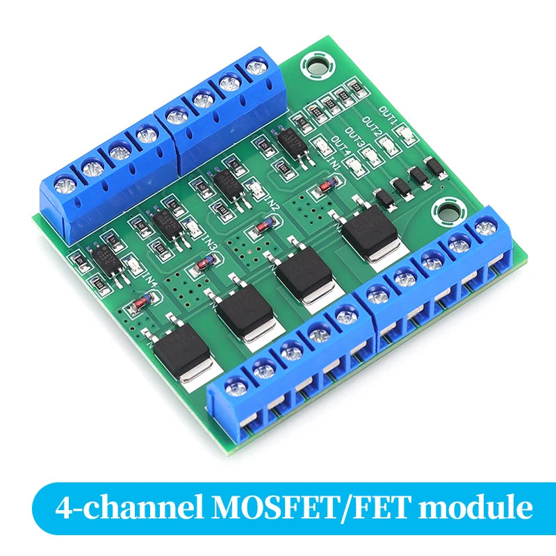 4 Way Mos Optocoupler Isolatie Module Pwm 3-20V 10A Foto-elektrische Isolator Houder Rail Plc Drive Motor Board