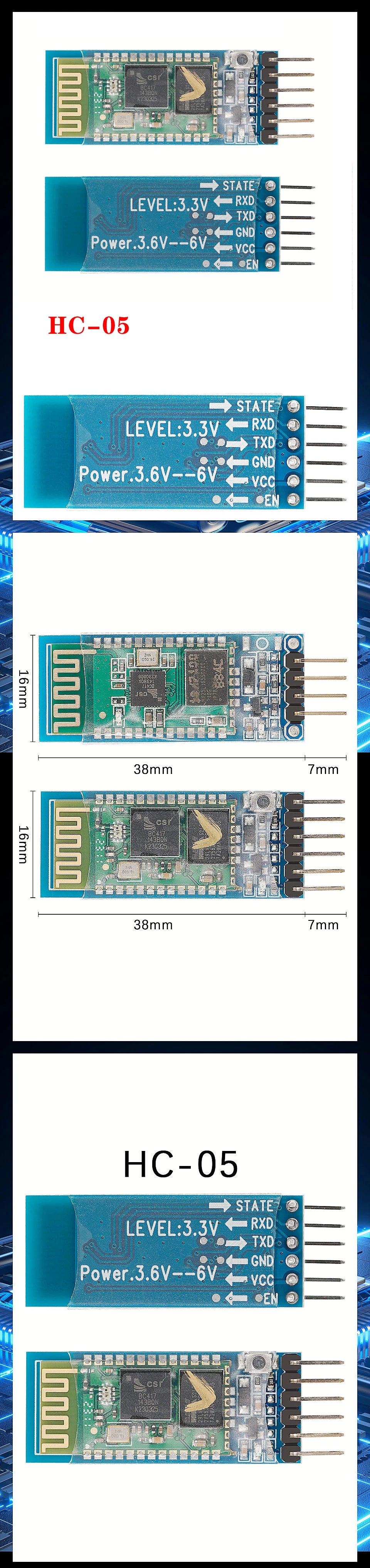 HC 05 Bluetooth ModuleRf Wireless Bluetooth Transceiver Slave Module Rs232 / TTL To UART Converter And Adapter