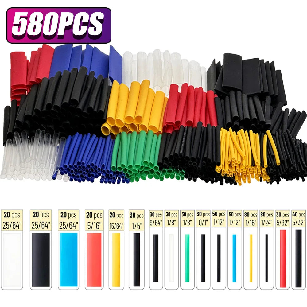 127-1160 Heat-shrink Tubing Thermoresistant Tube Heat Shrink Wrapping Kit Electrical Connection Wire Cable Insulation Sleeving
