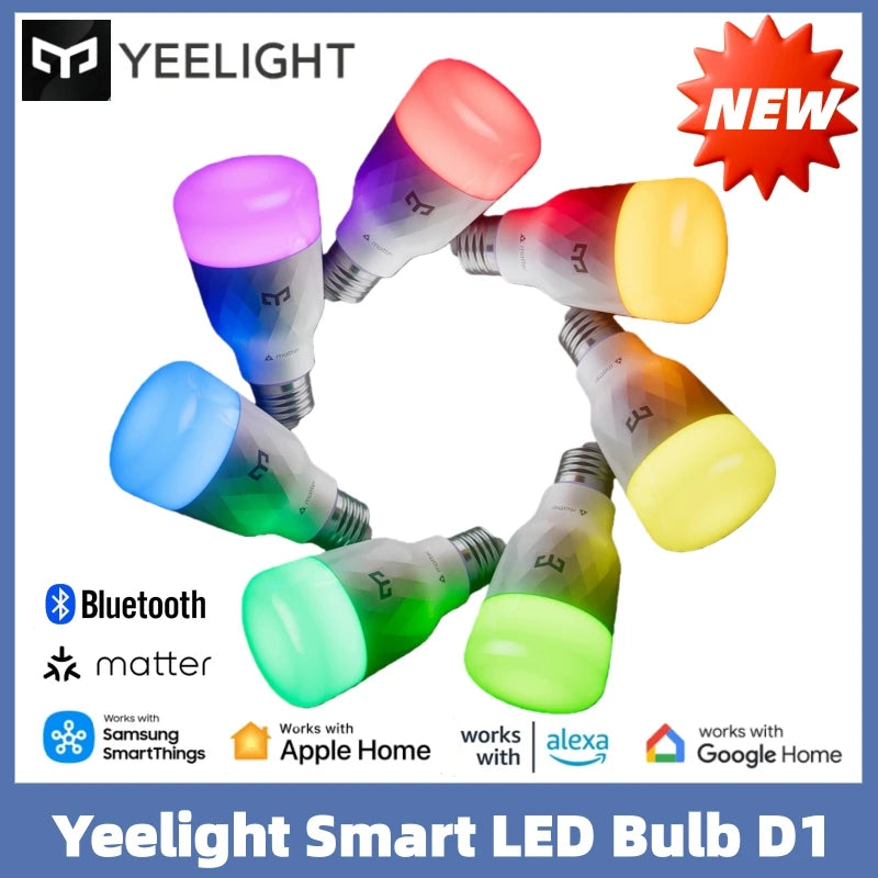 Global Yeelight Smart LED Bulb D1 Color Bluetooth Connection Dimmable E27 Voice Control Compatible With Apple Home Google Alexa