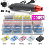 50-1200Pcs Solder Seal Wire Connectors Kit with 300W Heat Gun Waterproof Heat Shrink Butt Terminals Electrical Splice Set