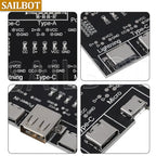 DT3 Data Cable Detection Board Type C USB C Micro USB Cable Tester Detector for Apple IOS Android Fast Quick Charging Lighting