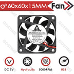Gdstime 60MM 6015 12V 24V Axial Fan 5V USB PC Case Fan Ball DC Brushless Fan 2PIN 60x60x15MM 3D Printer Cooling Fan CPU Cooler