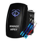 12V 24V Boat Trim Tabs Switch (ON)-OFF-(ON) Momentary Rocker Switch Waterproof Blue Light ON-OFF Toggle Switch With Harness
