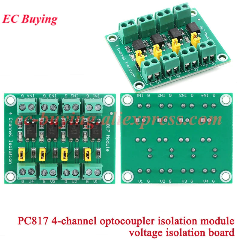 EL817 PC817 1 2 4 8 Way Channel Optocoupler Isolation Module PLC 3V-5V 12V 24V Photoelectric Isolator Optical Coupler Board