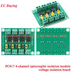 EL817 PC817 1 2 4 8 Way Channel Optocoupler Isolation Module PLC 3V-5V 12V 24V Photoelectric Isolator Optical Coupler Board