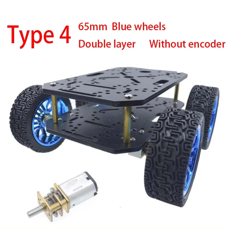 4WD Chassis Smart Robot Car 6V N20 DC Mini Micro Gear Motor Smart Car Kit 4WD Robot Chassis Kits With Encoder Mecanum Wheel Car