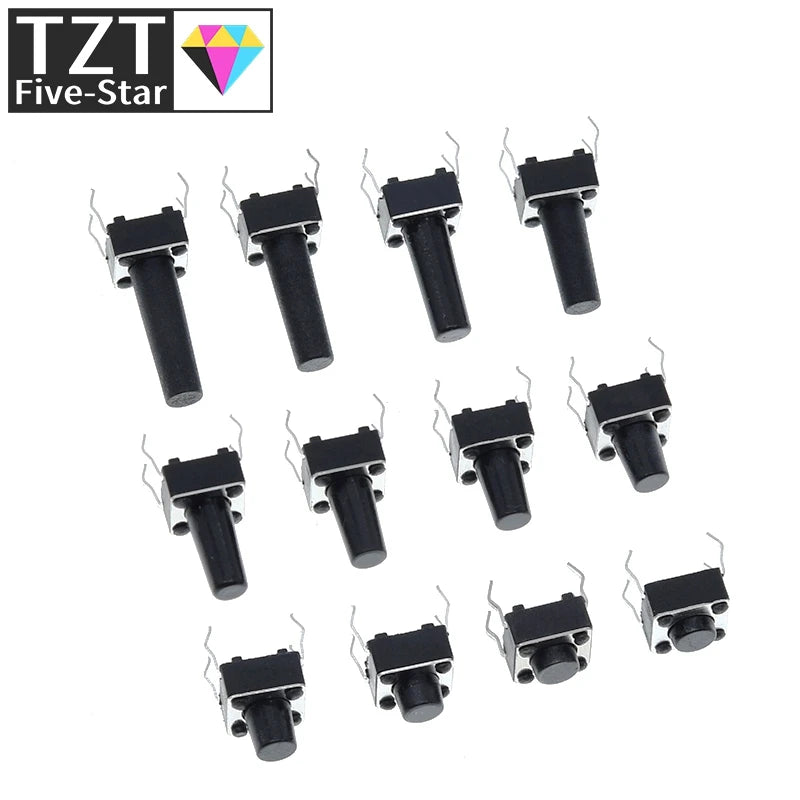GREATZT 6X6X5/4.3/5.5/6/7/8/9/10/13MM Tact Switch Push Button Switch 12V 4PIN DIP Micro Switch For TV/Toys/home use Button