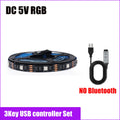 DC 5V USB RGB LED Strip Kit Black PCB Bluetooth/3Key/44Key IR Remote Control Flexible Ribbon Led TV BackLighting