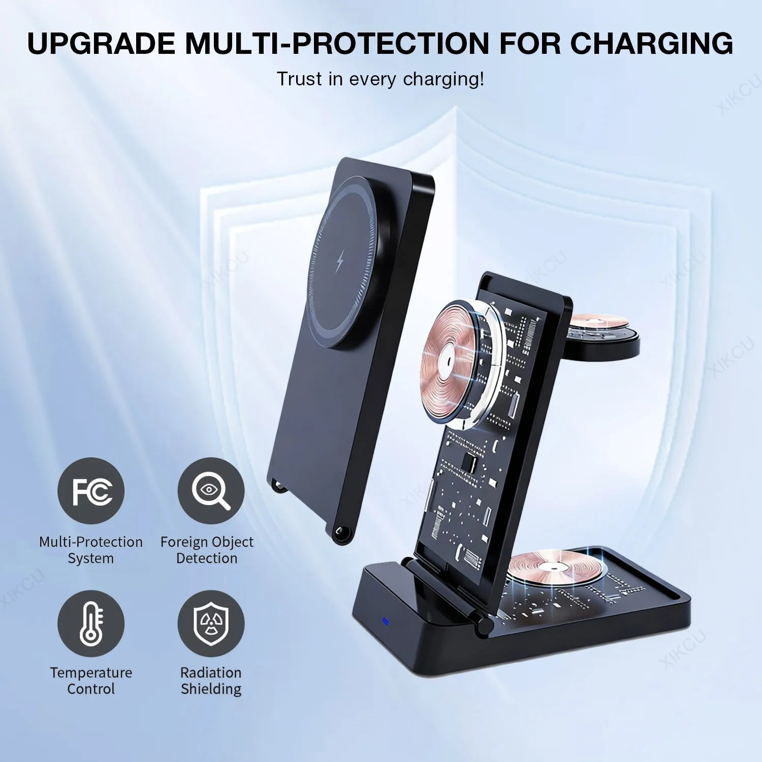 Magnetic Fast Wireless Charger Station For Magsafe iPhone 16 15 14 13 12 Pro Max Desktop Foldable Smartphone Charging Stand Dock
