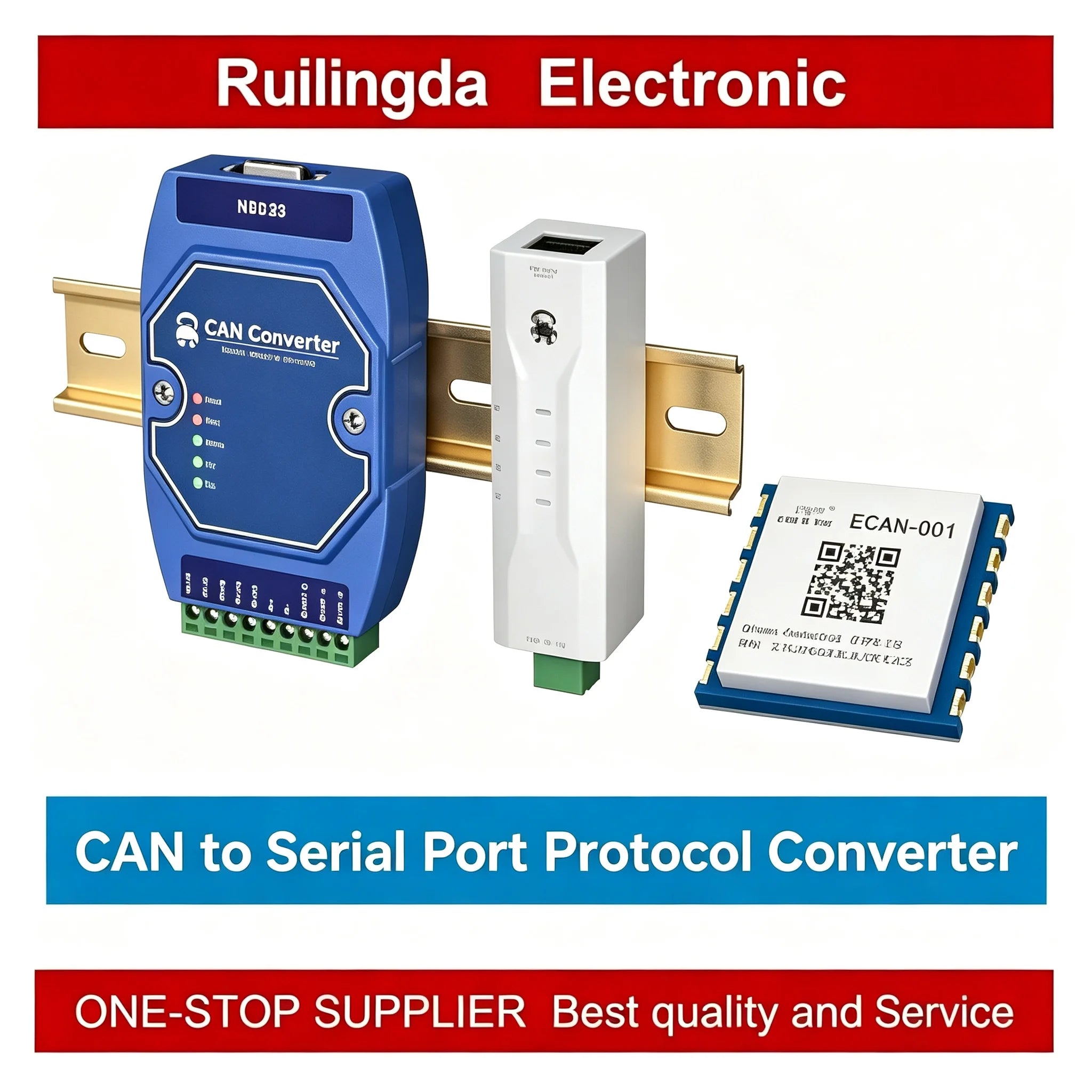 ECAN-101 ECAN-401 CAN Protocol Converter CAN to RS485 ECAN Series Modbus TCP UDP