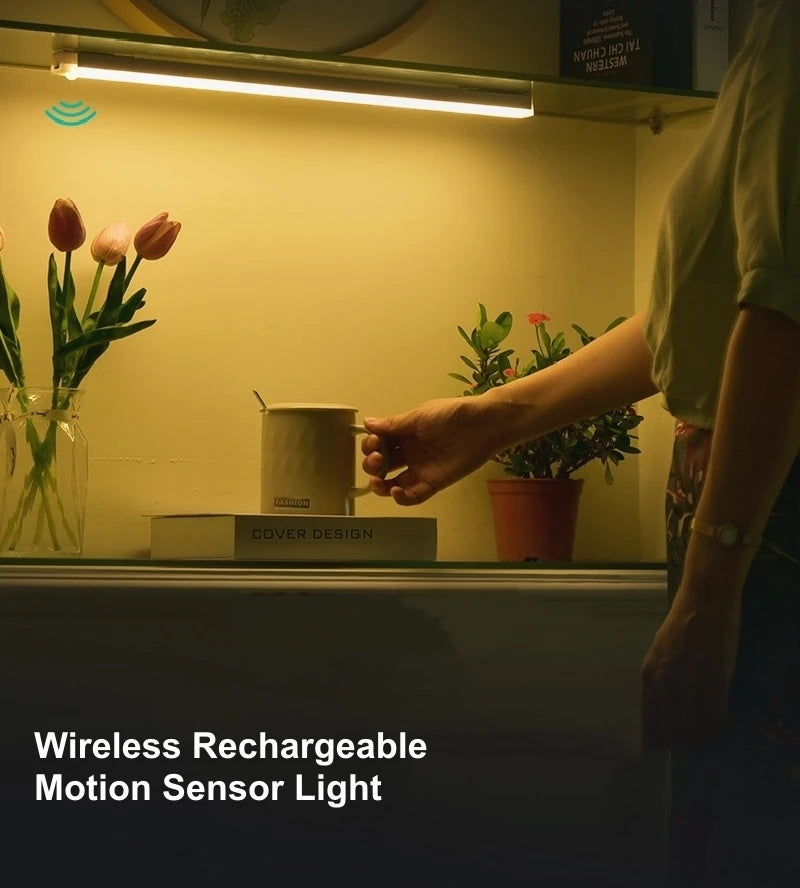 Wireless Rechargeable LED Night Lights Motion Sensor Lights Closet Kitchen Night Lights Bedroom Sensor Light Cabinet Stair Light