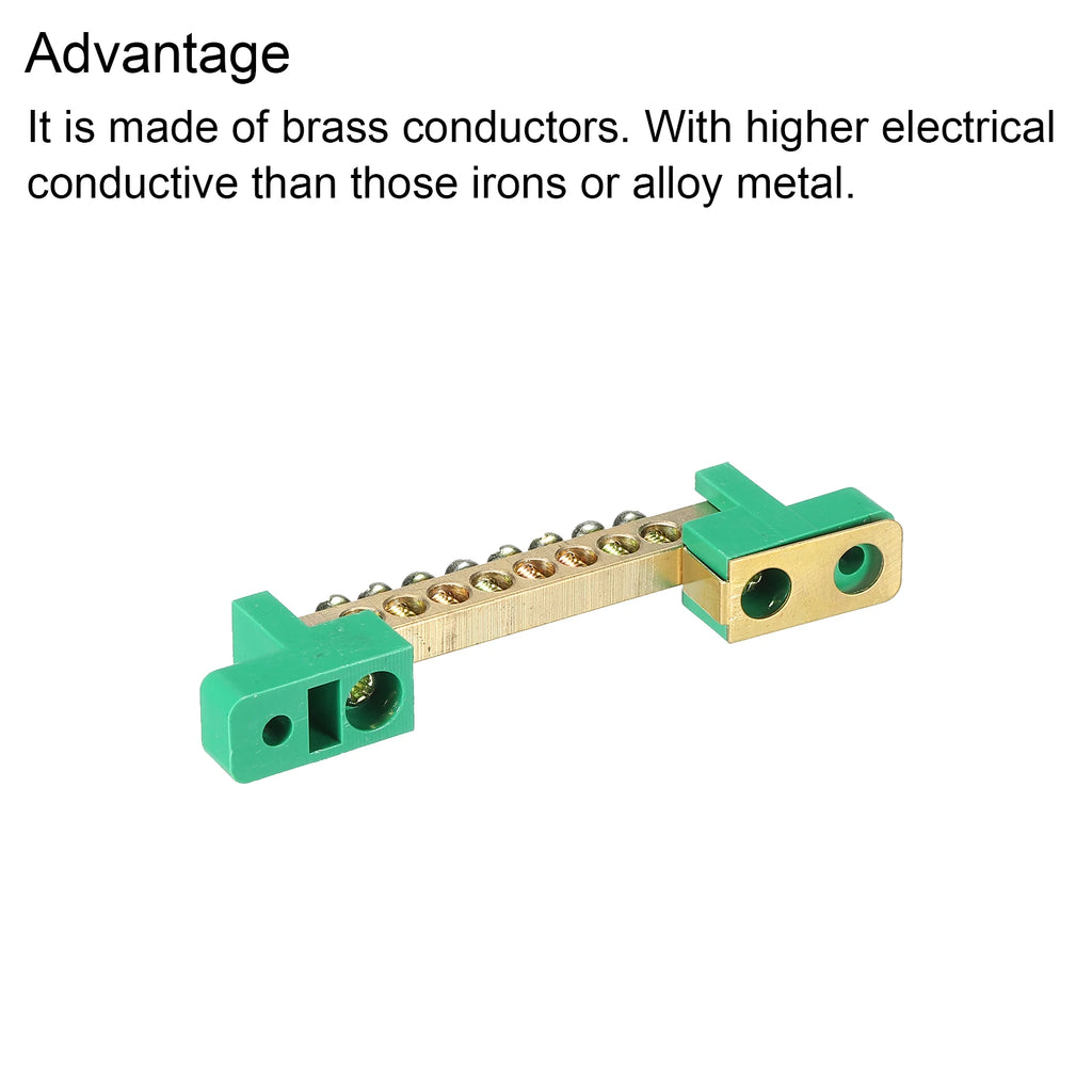 1/2/4Pcs Terminal Ground Bar Screw Block Barrier Brass 4/6/8/10/12 Positions Distribution Terminals Ground Brass Block Connector