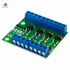 MOSFET 4-Channel Pulse-Triggered Switch Controller Board with PWM and Optocoupler Isolation for Motor and LED Lighting DC5V-20V