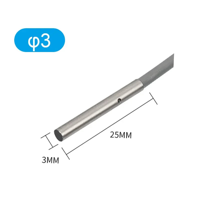 M3/M4/M5/M6 Micro Proximity Switch Three Wire Inductive Sensor with 2m Cable IP68 Waterproof NPN PNP NO NC Inductive Metal