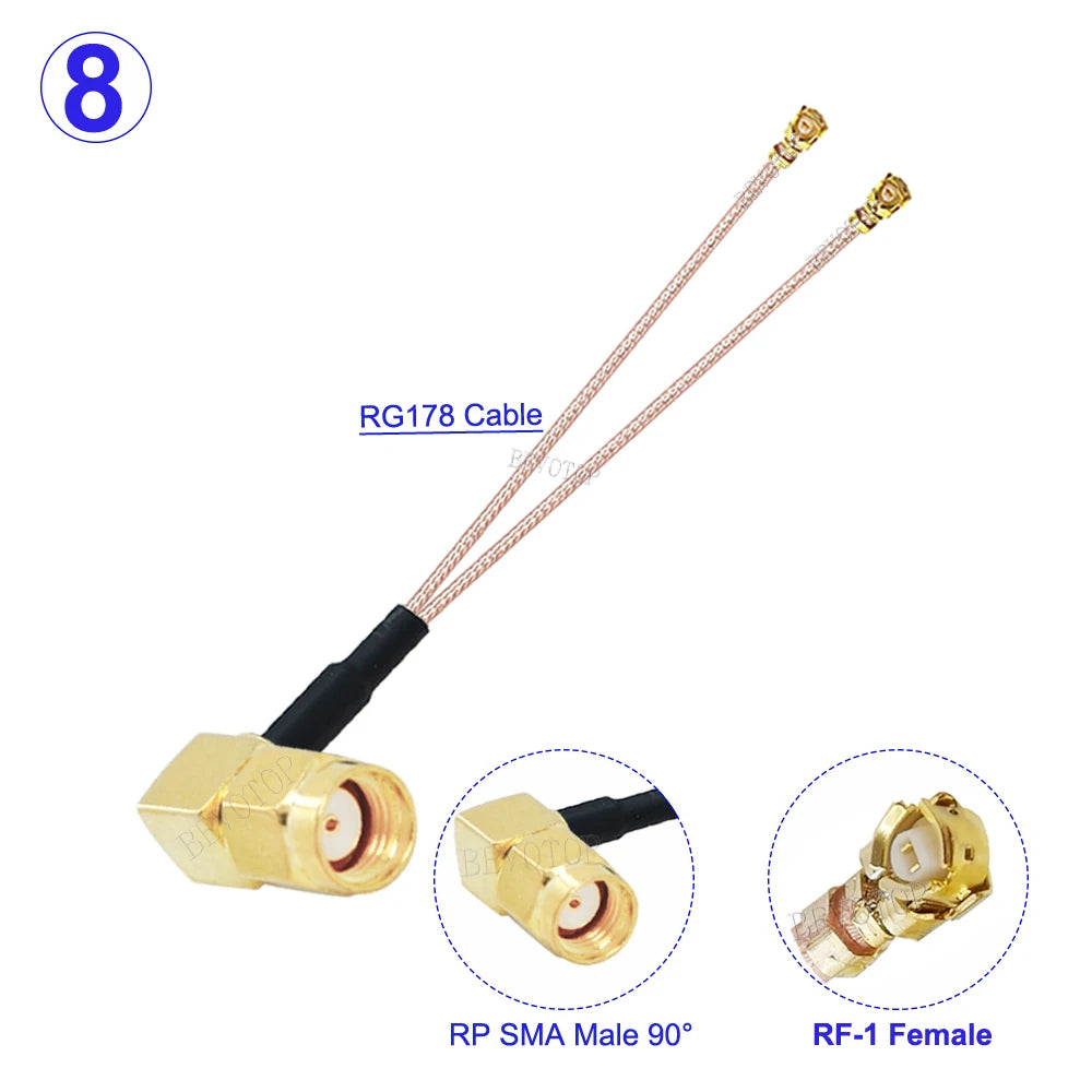 1PCS RG178 SMA Female to 2*IPX-1 Female Connector Y Splitter SMA to IPX Cable Pigtail RF Coaxial WIFI Antenna Extension Jumper