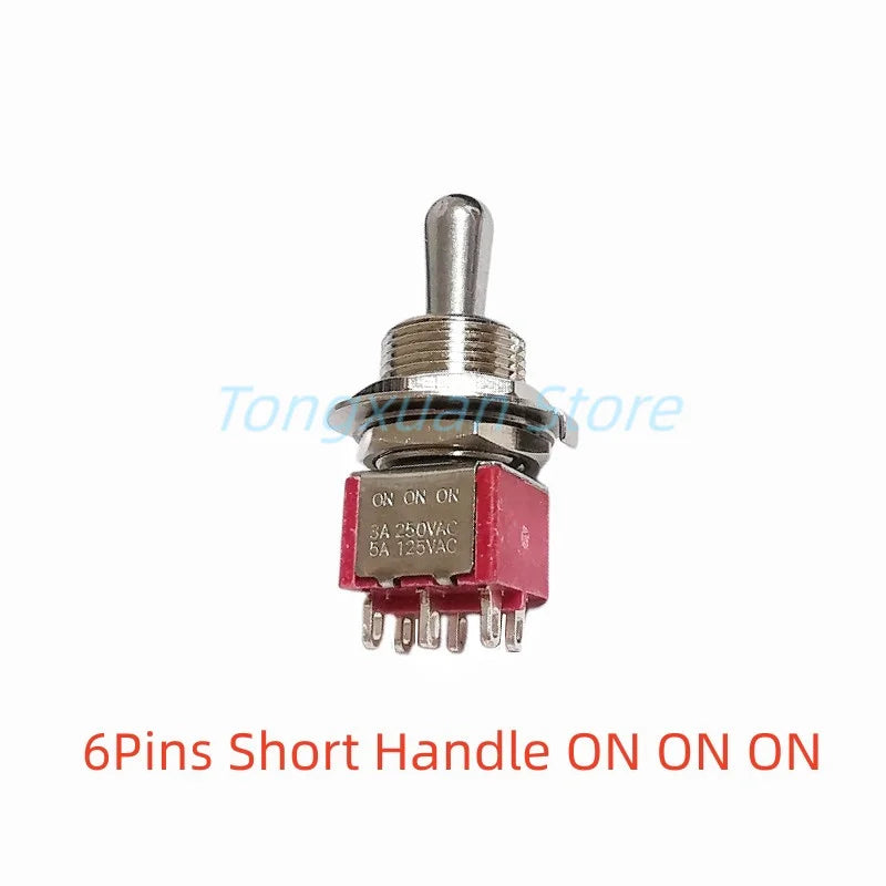 1pc SH T8013-Z1 12mm ON-OFF-ON SPDT DPDT 3/6Pin 2/3Position Maintained Toggle Switch Large Long Handle 3A 250VAC/5A 125VAC