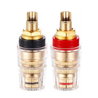 HIFI Copper Socket Plug Crystal Audio Speaker Connector Gold-plated Amplifier Terminal Binding Post Banana Plug Socket M8 L8