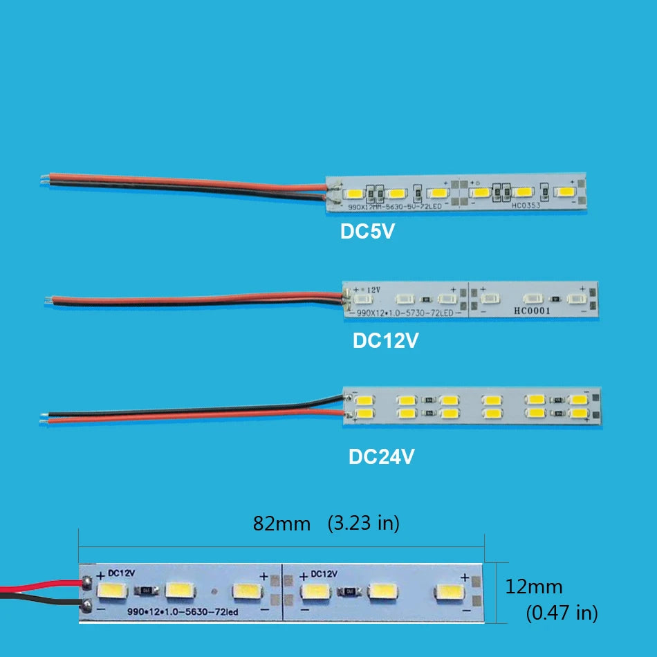 2PCS 8cm Hard LED Light Strip DC5V DC12V 6LEDs DC24V 12LEDs LED Bar Lights 5630 5730 LED Hard Strip Warm White Red Green Blue
