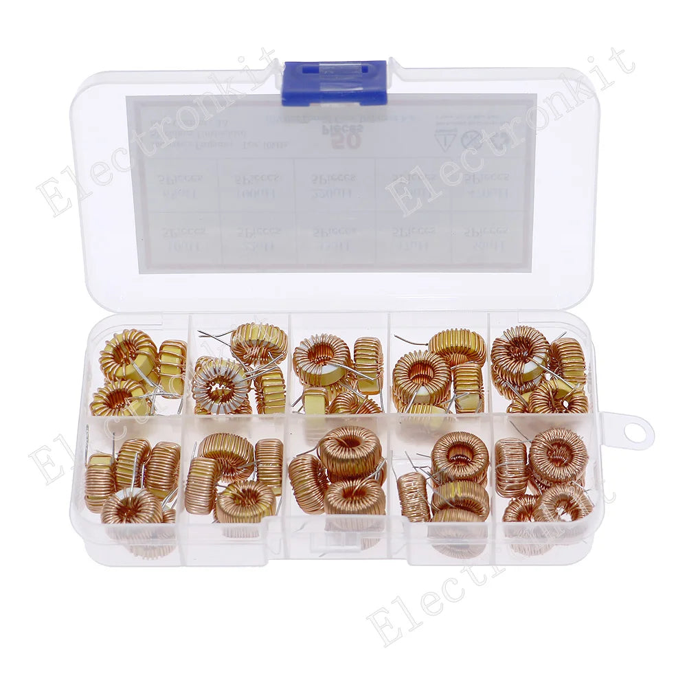 50pcs 10Models Toroid Core Inductor 10uH-470uH  Winding Magnetic Inductance Assorted kit