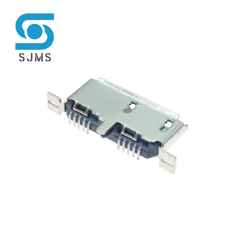 5Pcs Micro USB 3.0 B Type SMD 10pin Female Socket DIP2 USB Connector for Mobile Hard Disk Drives Data 3.0 Vertical USB Jack