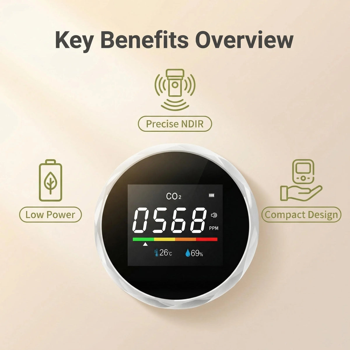 2C06, CO2 (NDIR) infrared high-precision sensor air quality detector, temperature and humidity detector