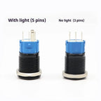 12/16/19/22MM black metal switch button self-locking latching reset power button start stop car motorcycle 6/12/24/220V on off