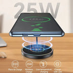 25W Magnetic Wireless Charger Compatible with Apple iPhone 17/16/15, Samsung, Xiaomi Phones, Car, Bedside, Desktop Wireless Indu