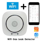 90-220Vac EU Plug WIFI Natural Gas Detector Tuya APP Push Message Coal Gas Sensor LPG Alarm NC/NO Relay Shut Off DN10/15 Valve