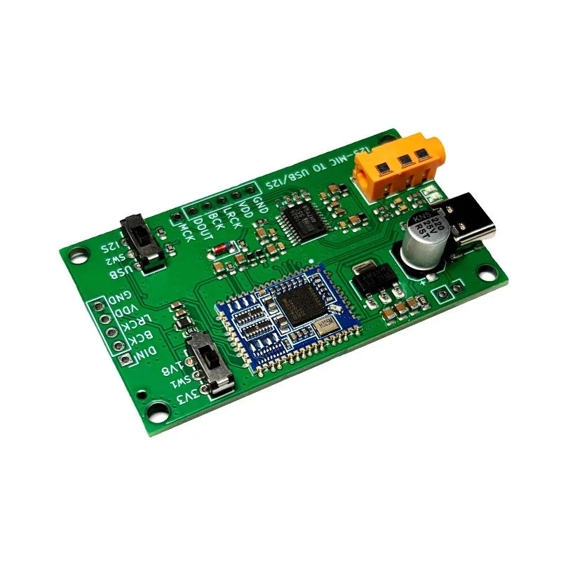 IIS Digital Microphone Interface Board 16bit/48kHz with USB Sound Card & PCM5102 Analog Output