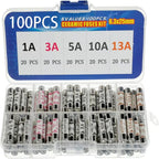 100pcs/boxed 6x25mm Ceramic Fuse 1A 3A 5A 10A 13A British Plug Fuse Insurance Fast Blow Tube Fuses Assortment Kit