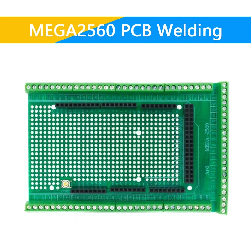 Compatible With MEGA2560 Double-side PCB Prototype Screw Terminal Block Shield Board Kit For Arduino Mega 2560 / Mega2560 R3