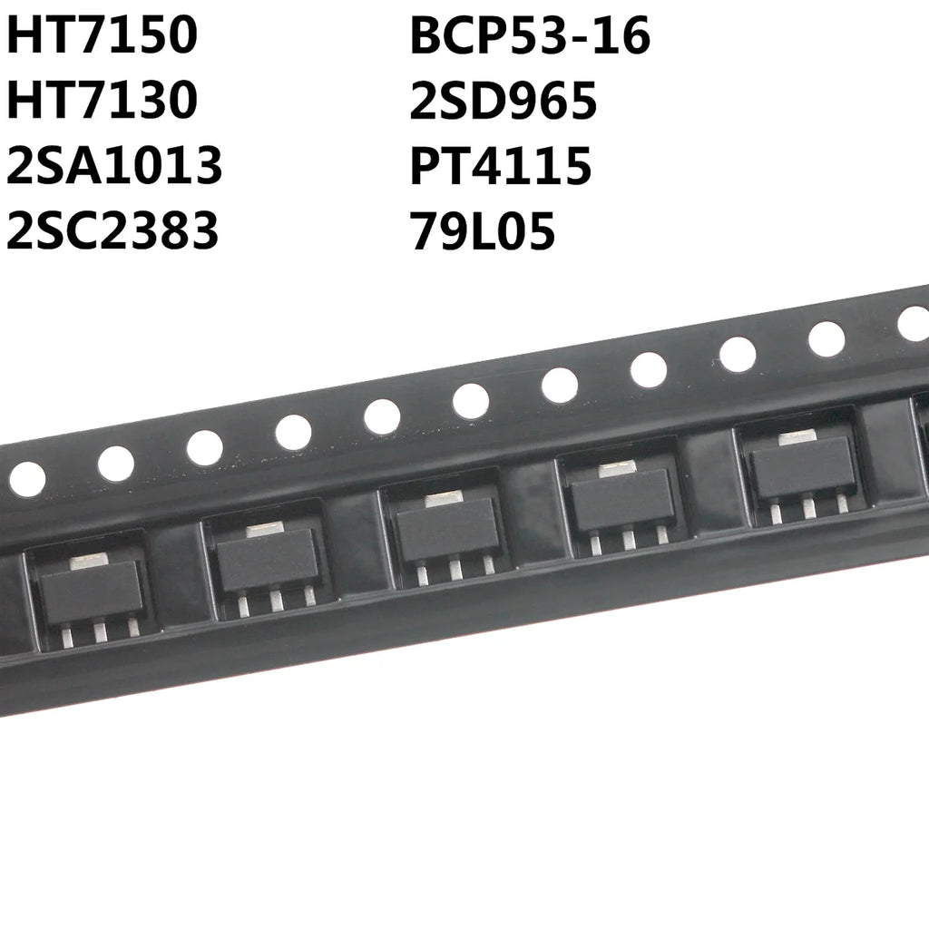 20PCS HT7150 HT7130 2SA1013 2SC2383 BCP53-16 2SD965 PT4115 79L05 SOT89 Transistor SMD Triode