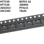 20PCS HT7150 HT7130 2SA1013 2SC2383 BCP53-16 2SD965 PT4115 79L05 SOT89 Transistor SMD Triode