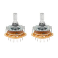 2PCS 20MM Metal Rotary Switch Selector 1P12T/2P6T/3P4T/4P3T M9X0.75 18 Teeth Knurl Shaft With Solder Terminals