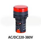 Indicator Signal Lamp Light AD16-22DS 22mm Panel Mount DC 12V 24V 110V 220V 380V Red Green Yellow Blue White LED Bulbs 20mA