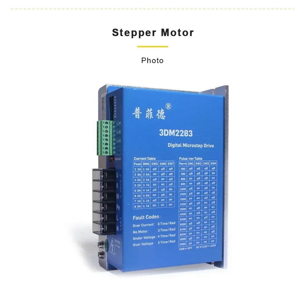NEMA42  Three-phase motor set  Schritt Motor Drive  8N.M 12N.M 16N.M 20N.M  Stepper Motor 220V  driver 3DM2283