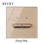 Gold Tempered Glass Wall Switch Panel Led European 16a Socket Retro Toggle Light Switch Eu Uk Standard 2usb Socket 1Gang-4gang