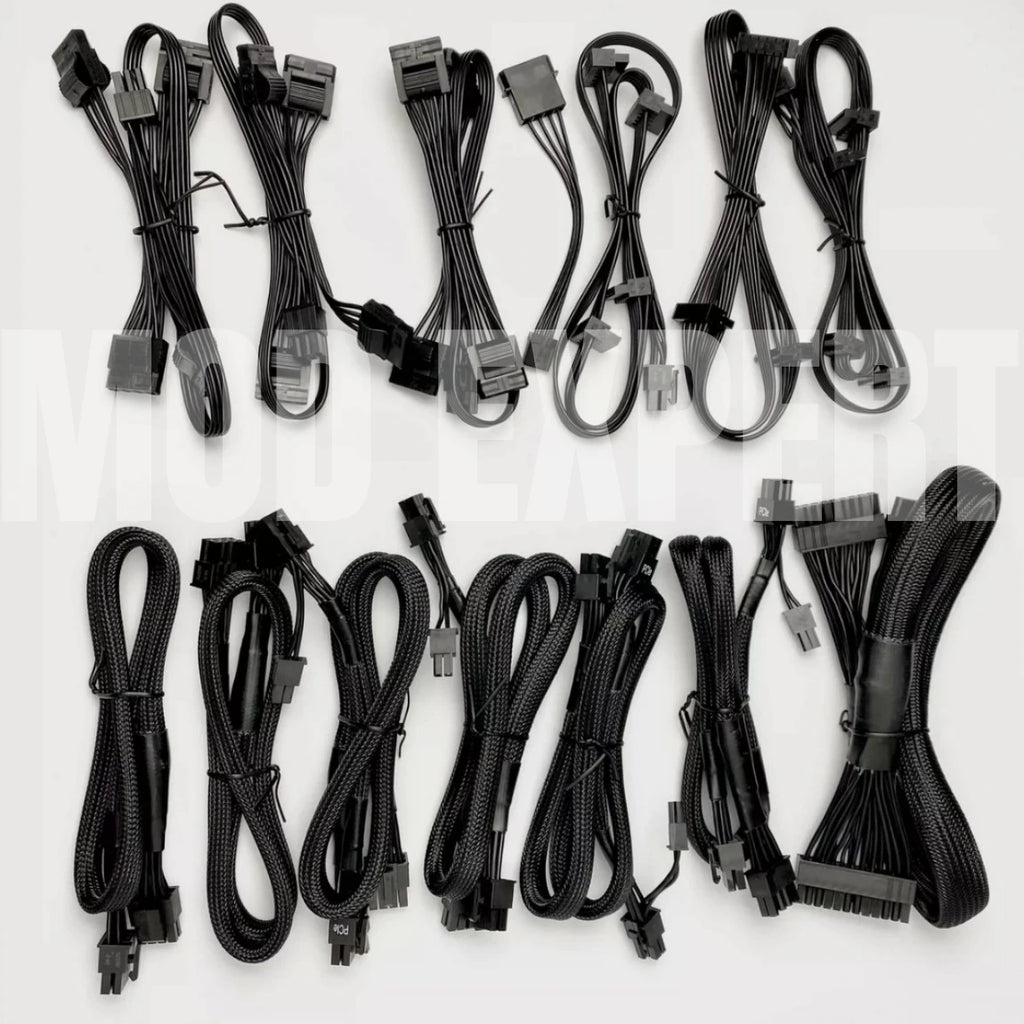 Modular Power Cable for Seasonic X-850, X-750, X-650 KM³ Modular, GPU PCIe 6+2Pin, CPU 4+4Pin, SATA, Molex IDE 4Pin, Main 24Pin