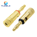 2PCS 24K Gold-Plated Musical Cable Wire Banana Plug Pro Audio Speaker Connector Plated Musical Speaker Pin Connector