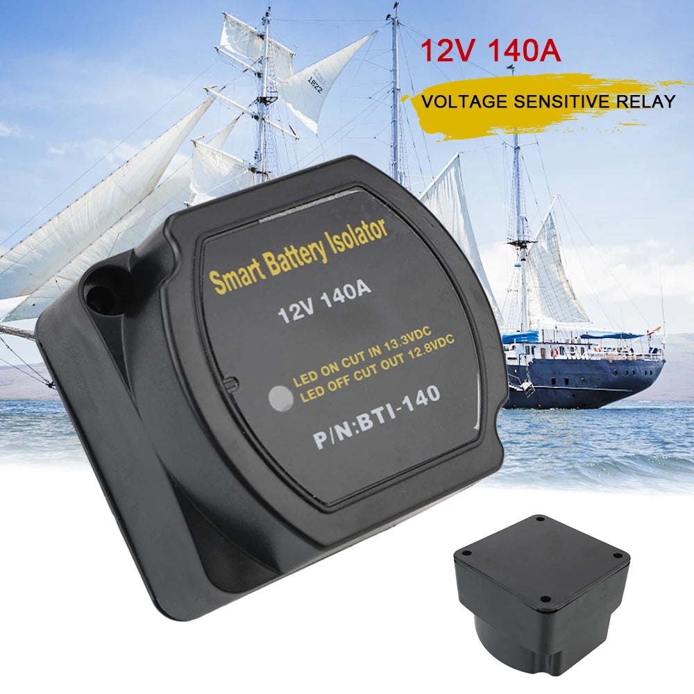 Relay VSR for Camper Car Smart Battery Isolator 12V 140A Voltage Sensitive Split Charge
