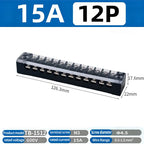 Dual Row Strip Screw Terminal Block TB1503-TB151 15A  Fixed Wiring Board Wire Connector for Electronic Components