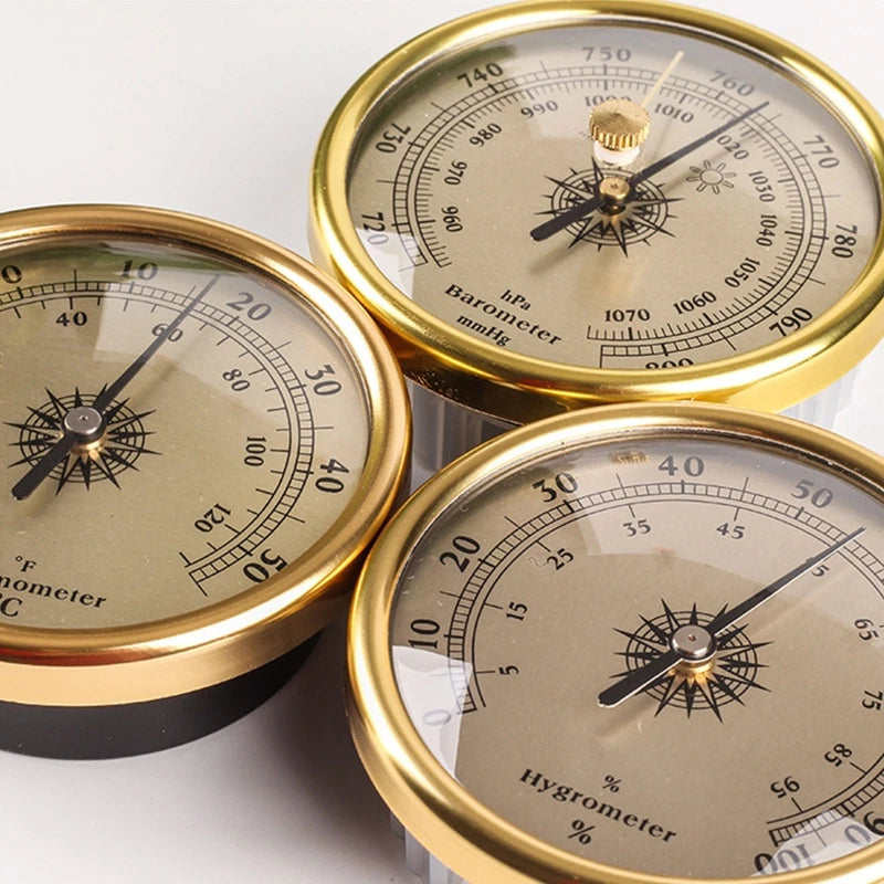 Aluminum Alloy Barometer Thermometer Hygrometer Gauge Tester Temperature Humidity Meter Precision Mechanical Home Office